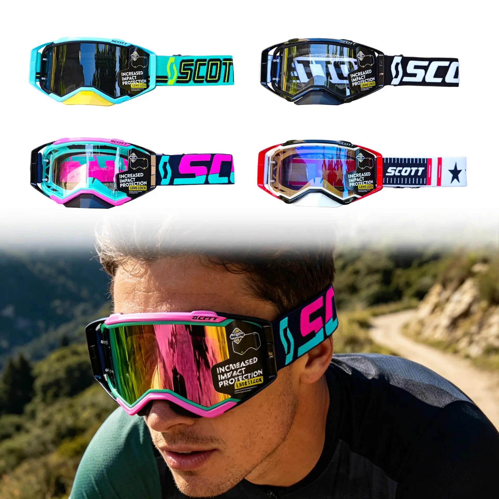 Mountain bike off-road goggles, anti-impact, prescription-ready, outdoor cycling motorcycle goggles