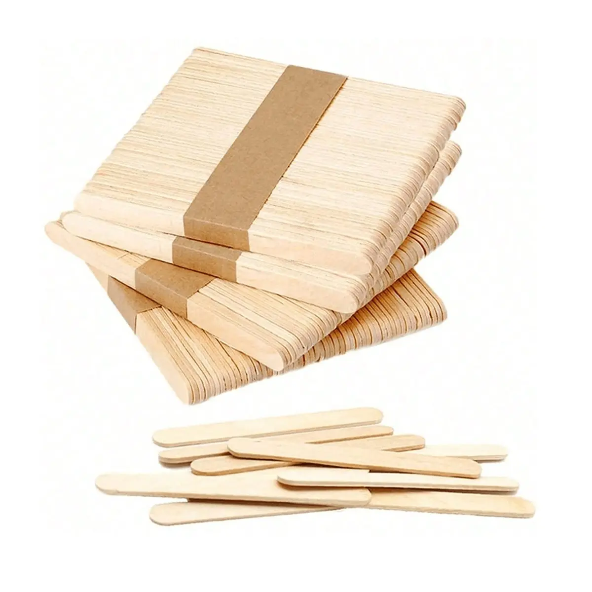 50/100/200 Pcs Wooden Ice Pop Sticks, Multifunctional Use Ice Cream Sticks, Waxing Sticks, Craft Sticks, Home Art Projects, Natural Wood, DIY Snack Sticks