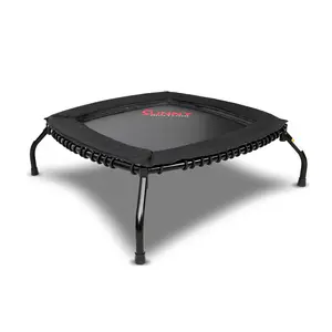 Sunny Health & Fitness Fitness Trampoline, Home Gym Workout Fitness, 36" or 40" Square Mini Rebounder, Adjustable Elastic, Quiet Indoor/Outdoor, Easy Assembly, 285 lbs Capacity