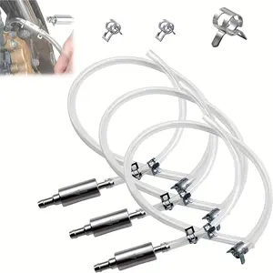 1/3 Brake leakage hose set -One-Way Check Valve Bleeding Tool Kit for Motorcycle Clutch, Hydraulic System Brake Leak Kit for Cars and Motorcycles, Glass Valve Type