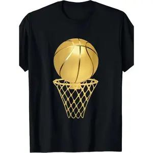 100% Cotton, Basketball Player Award Enthusiast T-Shirt, Cool Retro Casual Fun Wearing Exquisite Letter Pattern T-Shirt, Men's Short Sleeved Printed T-Shirt, Square Neck Street Pure Cotton Short Sleeved T-Shirt, Fashionable And T-Shirt, Holiday Gift