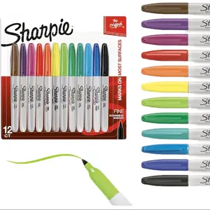 Sharpie Permanent Markers, Fine Tip, 12 Count - Quick Drying, Fade Resistant, Arts & Crafts, Desk, Office Supplies