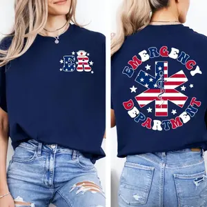 Emergency Department Nurse 4th July T-Shirt, ER Nurse Shirt, Emergency Room Medicine Hoodie, Emergency Nurse Gift, RN Nursing Tee, Unisex Tee For Her