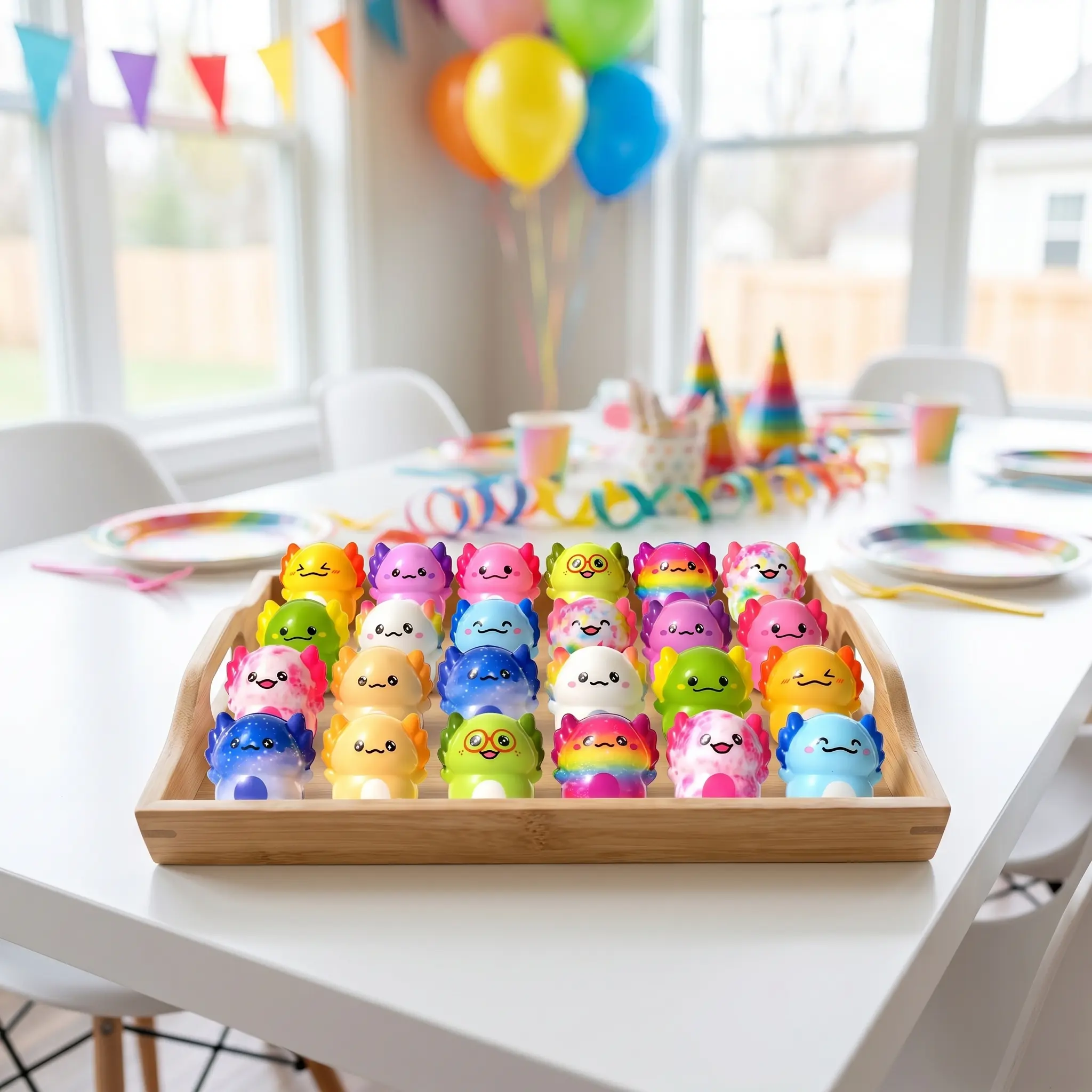 24-Pack Soft Plush Animal Squeeze Ball Fidgets - Stress Relief Squishies Pack, Squishy Sensory Fidgets, Classroom Rewards, Kids Party Favor Fun Gifts