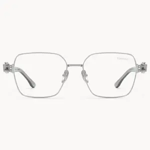 The Architect Silver Metal Rectangle Glasses