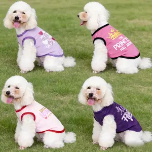 4PCS pet printed vest, women's dog shirt, pet soft and breathable vest as a gift for pet lovers, suitable for small dogs such as Chihuahua and Yorkshire