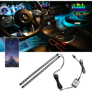USB Interior  LED Strip Light with App Control, RGB Neon Atmosphere Lights, USB 5V Ambient Night Light Decorative Lamp, Multi Color Strip Light for  with  and DIY Mode (RGB 36LEDs)