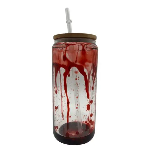 Blood Drip Snowglobe 16 oz Tumbler Cup - Red Liquid with Spilling Blood Design - Bottles, Drinkware