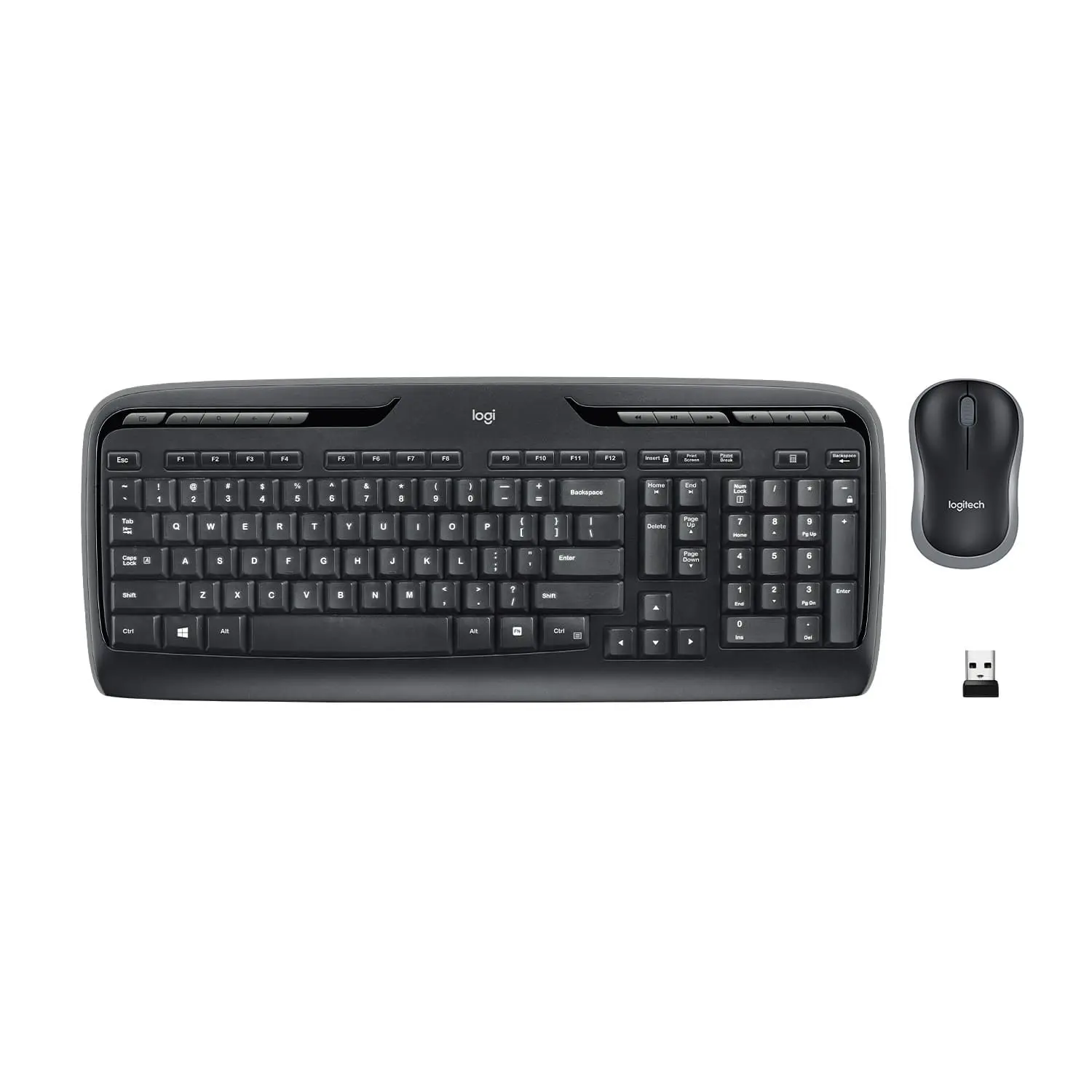 Logitech - MK320 Full-size Wireless Membrane Keyboard and Mouse Bundle for PC - Black