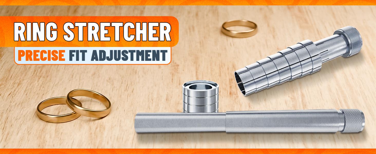 Stainless Steel Ring Stretcher Kit with Rubber Mallet - Professional Ring Resizing Tool 6-10 for Jewelers Jewelry Repair & DIY Enthusiasts