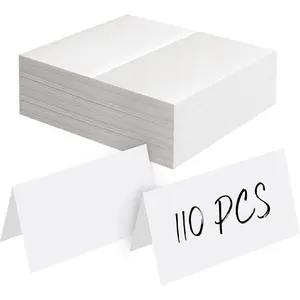 110 count Tent Cards, Small Blank Place Cards Delicate Seating Cards Blank Name Cards Escort Cards for Wedding, Table, Dinner Parties, Receptions (Each Measures 2" x 3.5")