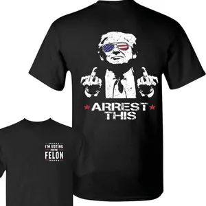 Trum Arrest This Funny T-Shirt 2024 Elections, Im Vot!Ing For The Fel0ong, Full Colors, Full Sizes, Cotton Unisex 2 Sides Shirt, For Men, For Women, Printed In The USA