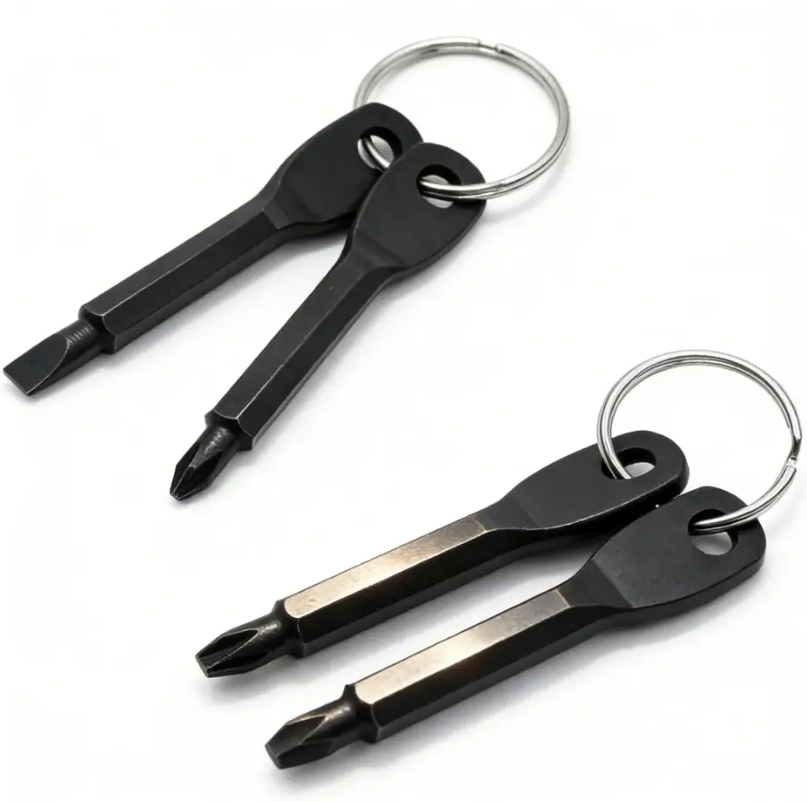 2pcs 2-in-1 Keychain Screwdriver Set, DIY Screwdriver, Mini Pocket Phillips & Flat Head Screwdrivers with Key Ring, Multifunctional Portable Outdoor Survival Emergency Handy Tool