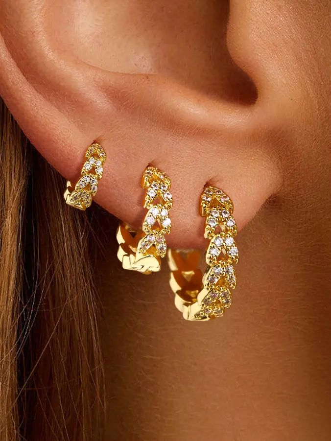 3-pair earrings set, Fashionable and elegant earrings, Light luxury wheat ear design,mothersday gifts, earrings for women, accessories for women,Casual Trendy Jewelry Set,birthday gifts for gf,14k gold-plated