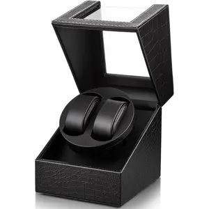 Automatic Double Watch Winder: 2 Slots Watch Winder Box for Women and Men's Automatic Watches with Japanese Quiet Motor Dual Rotation Mode USB Powered