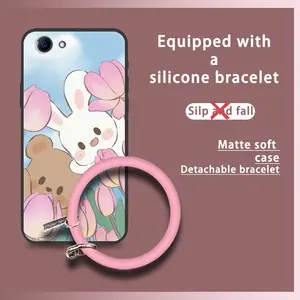 Creative Ring Phone Case For OPPO A73S/Realme1 Personality Waterproof Solid Color Dirt-resistant heat dissipation Youth Soft Case Cartoon Back Cover Protective Bracelet Cute Funny