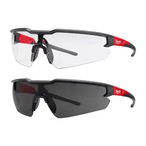 Clear and Tinted Safety Glasses with Anti-Scratch Lenses (2-Pack)