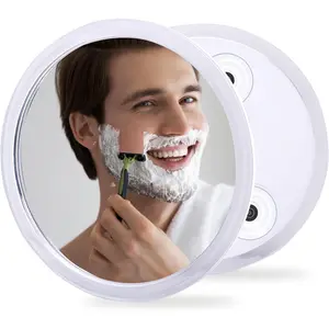 Fogless Shower Mirror for Shaving and Makeup with 3 Removable Powerful Suction Cups, Shatterproof Anti Fog Mirror for Shower Bathroom, Glassless Safety Kids Mirror