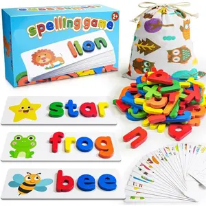 Valentine's Day Gift for Kids – Alphabet ABC Learning Toys for Toddlers & Preschoolers, Wooden Puzzle Flash Cards, Letter Matching Games for Kids 2-5 Years Old, Educational Toy for Boys & Girls