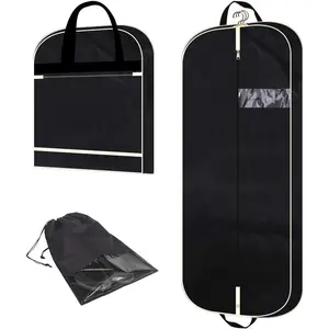 54" Garment Bag with Extra Large Pockets for Travel, Gusseted Suit Cover Mens Womens Foldable Hanging Bags for Clothes Shirts Dresses Coats