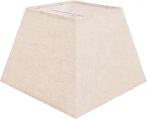 Beige Lamp Shade, 8''x8''Top 13''x13''Bottom 10'' Height, Square Lampshade Replacement Lamp Shade Natural Linen Hand Crafted for Table Lamps Floor Lamps Pendent Light, Assembly Required