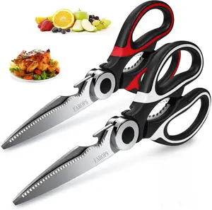 Kitchen Scissor For General Use 2-Packs,Heavy Duty Kitchen Raptor Meat Shears,Dishwasher Safe Cooking Scissors, Stainless Steel Multi-function Scissors For Food,Chicken,Poultry, Fish, Pizza,Herbs