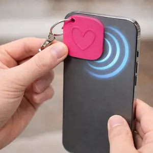 Heart NFC Keychain Tag – Smart Tap Digital Sharing Keychain