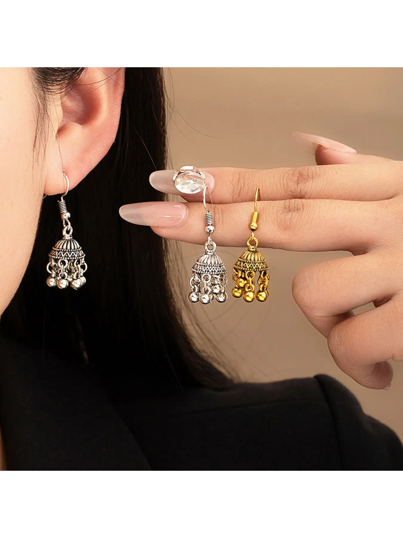 European and American  vintage ethnic bell earrings, exotic style earrings for women, bohemian style tassel ear accessories