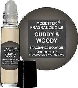 MOBETTER FRAGRANCE OILS Oudy and Woody Unisex Perfume Body Oil (.33 fluid oz, Ouddy and Woody)