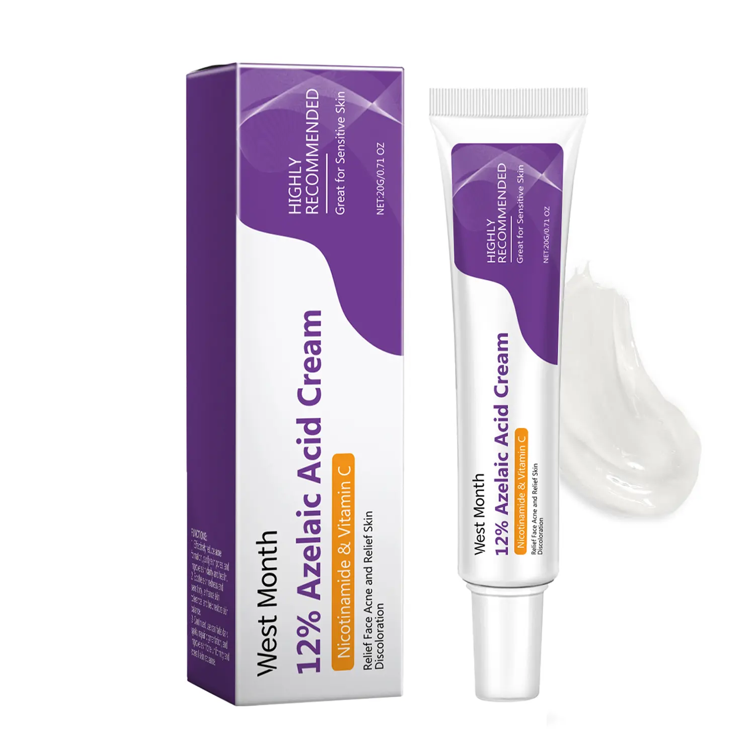 14% Azelaic Acid Gel-Cream with Niacinamide & Vitamin C - Azelaic Acne Treatments, Anti-Acne Brightening Face Serum, Skin Repair Moisturizer for Adult Redness-Prone Barrier-Reinforcing Care, Azaelic Acid, Blemish Clearing Acne Treatments