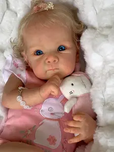 Reborn Baby Dolls 18 Inch Realistic Newborn Baby Dolls Girl Real Life Baby Dolls with Rooted Hair Real Baby Reborn Gift with Accessories for 3+ Years Old Kids