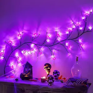 Halloween LED Light, 5.9ft 54LEDs Bat/Spider Design Hanging Light, USB Powered Decorative Light for Home Wall & Window & Table Decor, Ornaments