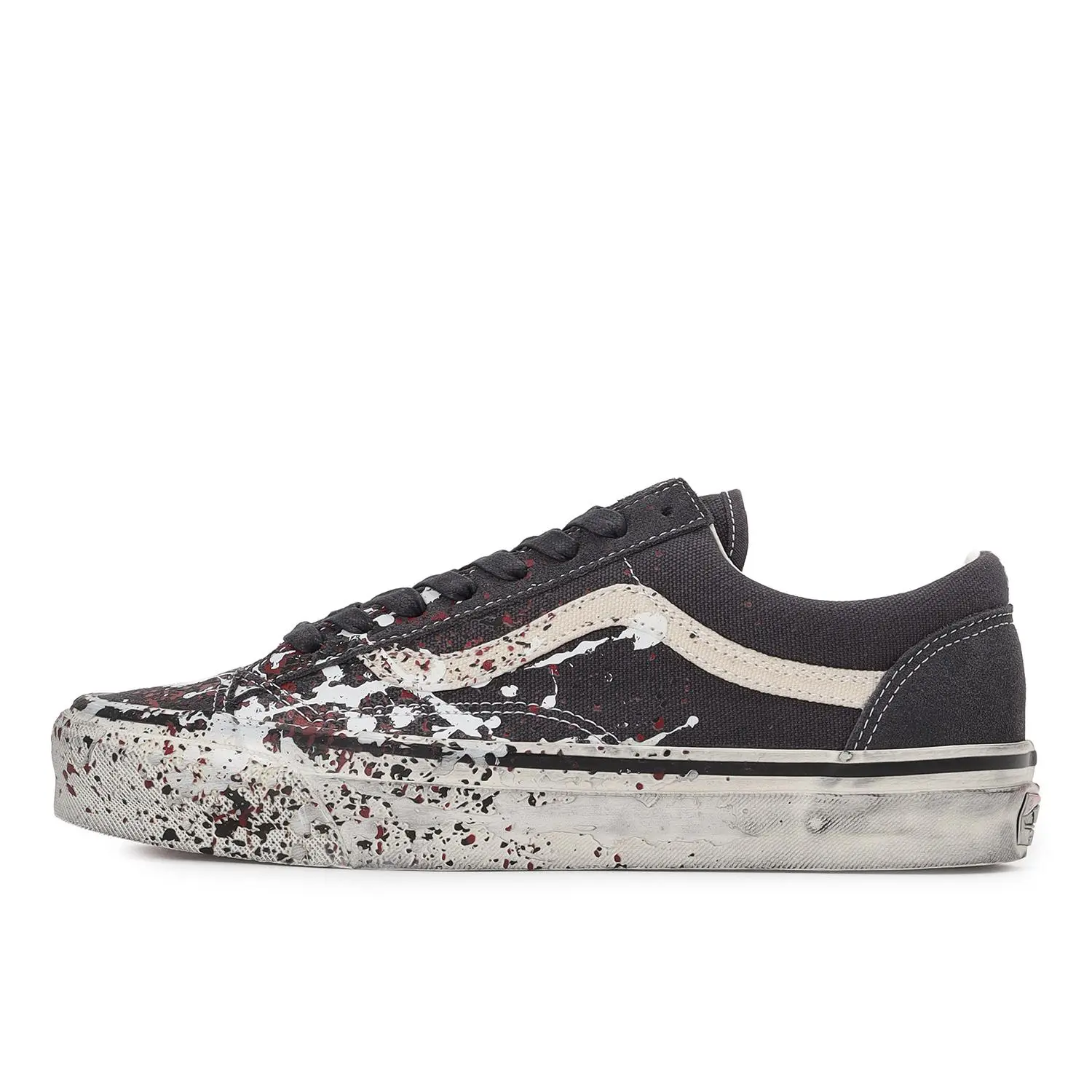 Vans Premium Old Skool 36 Paint Splatter Charcoal Grey Men's Fashion Sneaker New