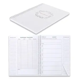 Soligt Weekly Meal Planner Notebook and Food Planner with Easy Tear off Grocery List & Expense Tracker Organizer, 52 Weeks, 10"X7", Spiral Design notebook mothersdaygift
