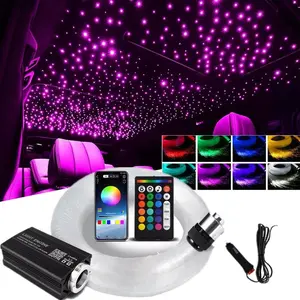 1000PCS Car Home Headliner Star Light Kit Fiber Optic Twinkle Ceiling Light RGB Roof Starry Sky Lamp DIY Interior Decor for Truck SUV Bedroom Living Room Atmosphere Lighting