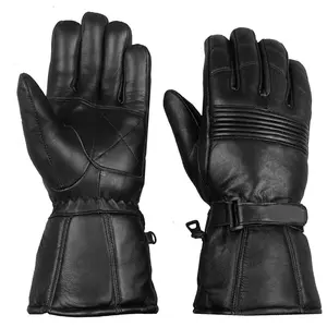 Mens Motorbik Genuine Leather Motorcycle Thinsulate Winter Thermal Lining Gloves