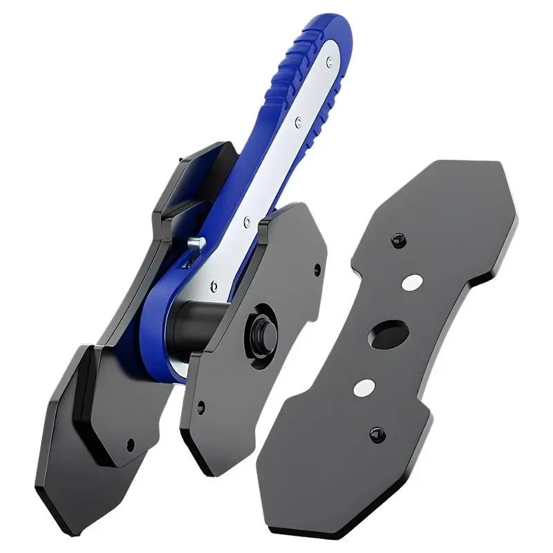 Brake Caliper Piston Press Tool for Single, Dual & Quad Piston Disc Brakes. Weight 1100g, Dimensions 27.5x7x5.5cm. Featuring 360° Rotating Ratchet Wrench - Effort-Saving Automotive Brake Repair Tool for Car Maintenance.