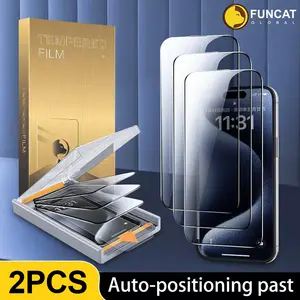 FUNCAT  [2PCS] Screen Protector Cabin;  For iphone 17/16/15/14/13 Dust Free, Bubble Free, Precise Fit, 【3pcs +A Reusable Cabin】 (High Definition/Anti-Spy)