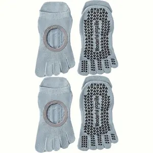 Professional Five Finger Yoga Socks Women Breathable Anti-Slip Pilates Socks Fitness Toeless Open Toe Socks for Ballet Dance
