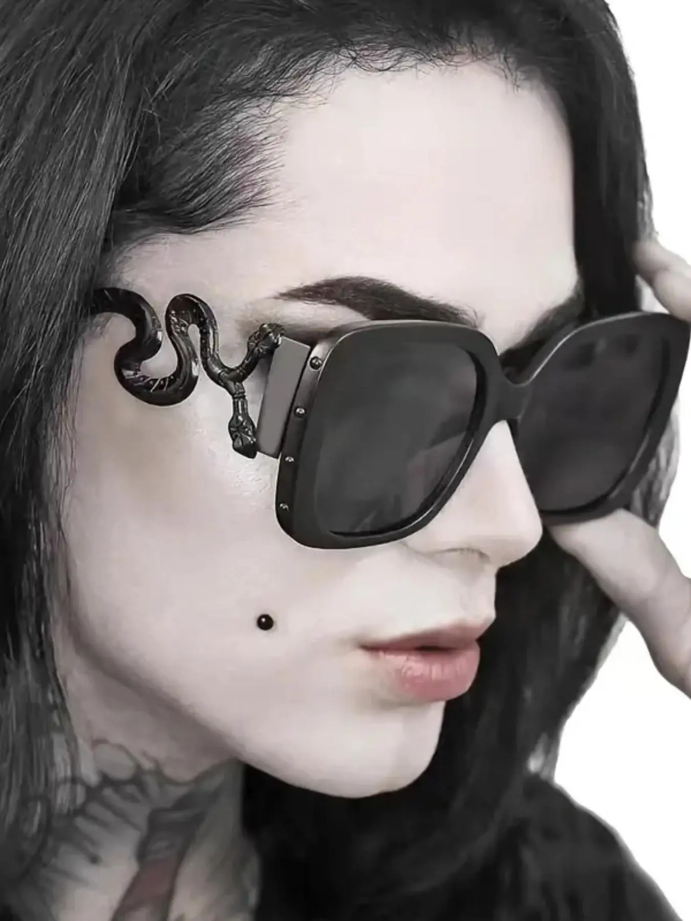 Punk Style Snake Design Glasses, Stylish Glasses, Vintage Gothic Eyewear for Everyday Use, Fashion Accessories for Outdoor Activities, Gothic Shades
