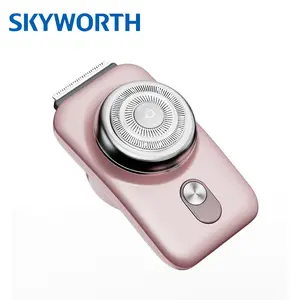 Skyworth Trimmer for Women Rechargeable 2-in-1 Body and Facial Hair Removal, Dual Heads for Painless Trimming, IPX7 Waterproof, Fusion Shave+Trim+Mirror in One