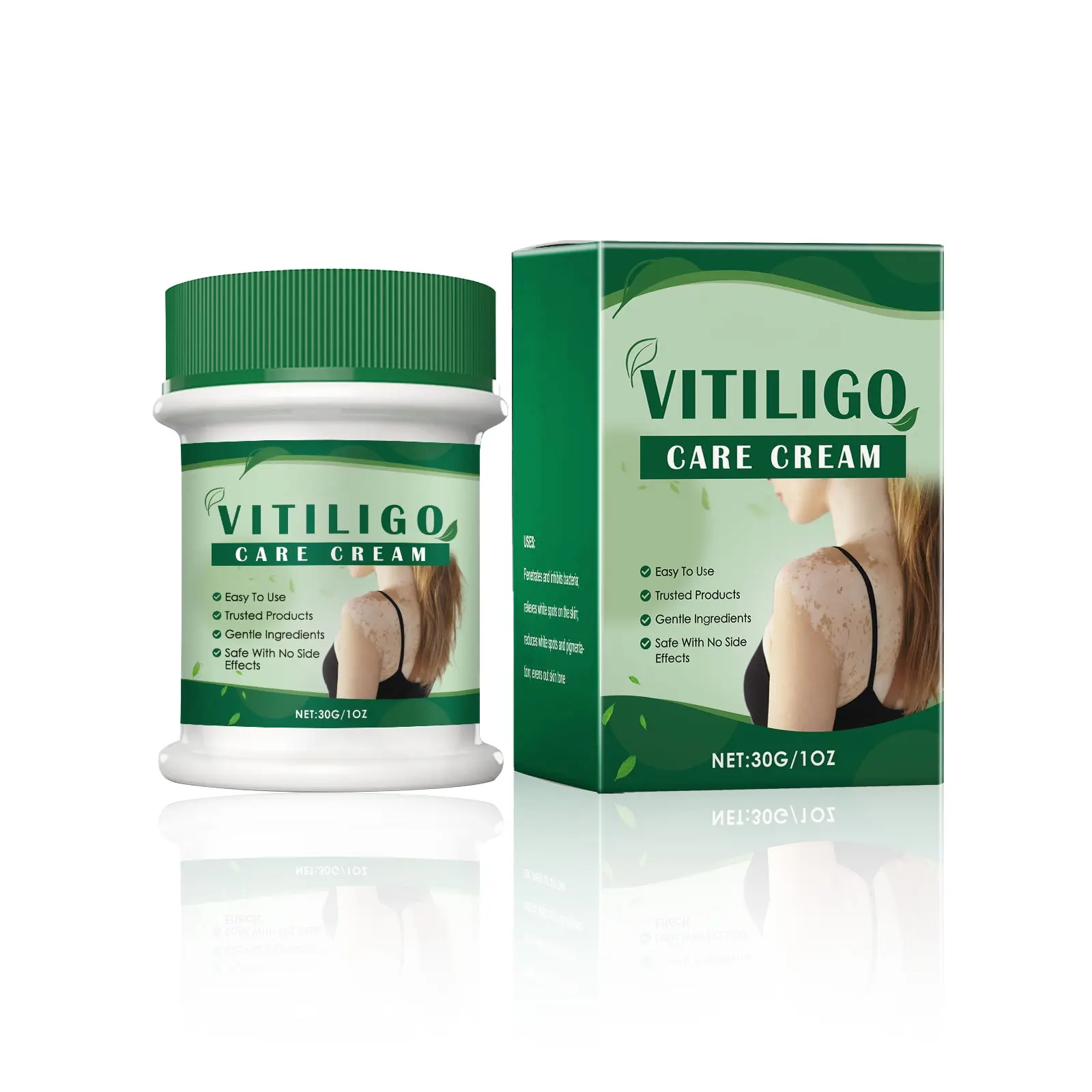 Vitiligo Repair Cream with Soothing Aloe Vera & Mint, Daily Hydrating Body Lotion for White Spots & Uneven Skin, Light Moisturizer to Restore Tone, Light Cream, Dark Areas Corrector, Everyday Lotion