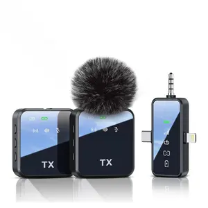 3 in 1 Microphone for iPhone/Android/Camera, Wireless Microphones, 328ft Transmission, 18H Battery Life, Mini Microphone for Record Interview, Vlogs, Tiktok