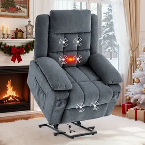 Korser Power Lift Recliner for Elderly with Heat Massage Infinite Position Electric Lift Chair for Living Room Comfortable Stylish Cloud Touch Design 6 Point Massage System 5 Intensity Levels Storage