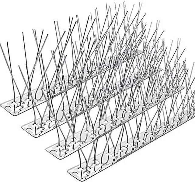 Bird Spikes,Stainless Steel Bird Spikes Metal Bird Spikes Fence Spikes Easy to Install - 5 Strips 4.1 Feet Coverage