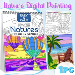 Digital Color by Number, Paint by Numbers Coloring Book for Adults - Stress-Relieving Nature Scenes, Animals - Spiral Bound A4 - Vibrant Art Activity, Crafts - Perfect Gift for Holidays, Birthdays - Mindful Relaxation with Thick Paper