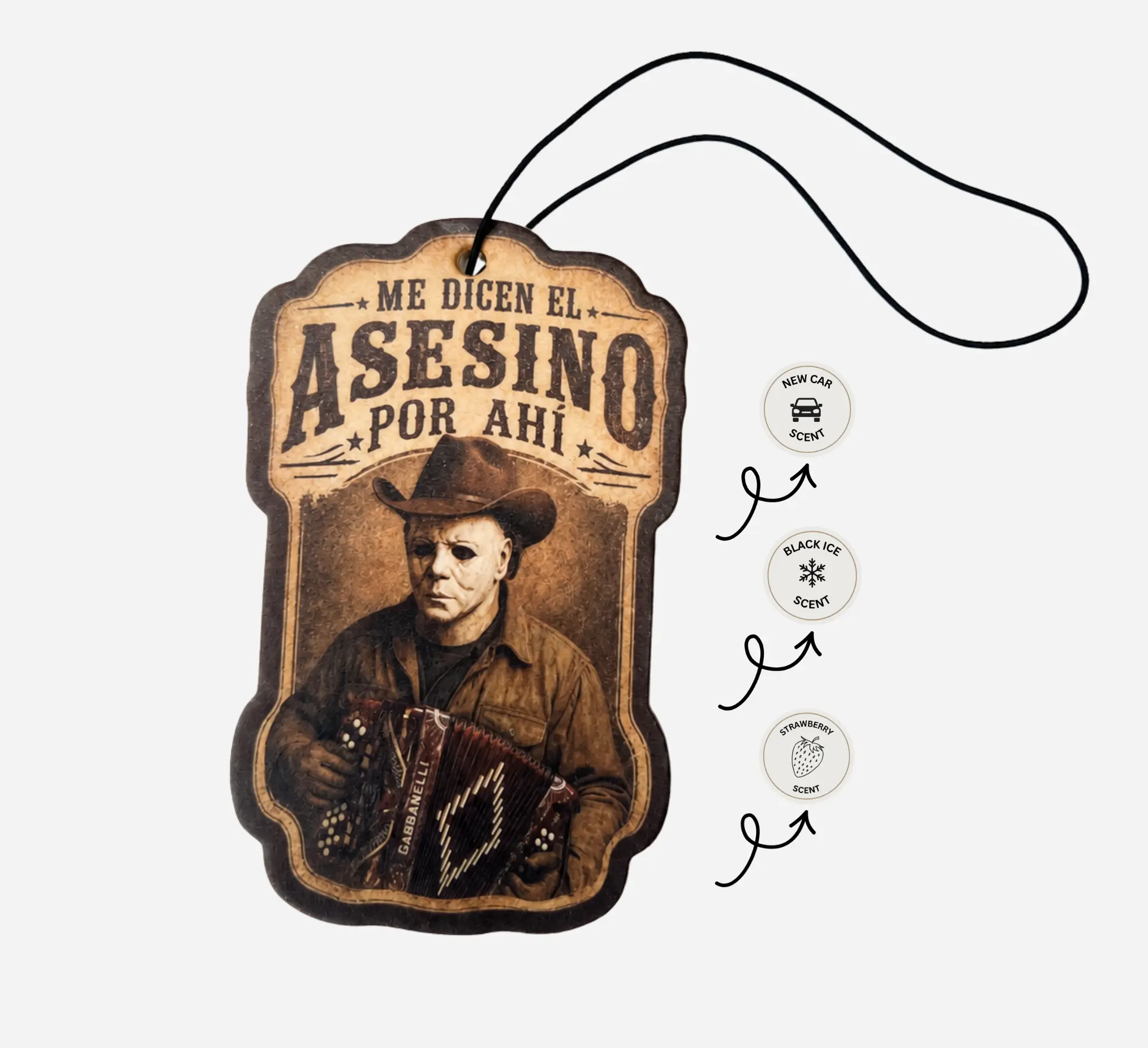 Norteño Car Air Freshener Accordion Inspired Hanging Car Accessory Mexican Truck & Car Decor