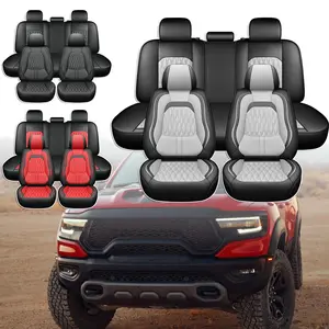 Custom Fit for 2008-2024 Dodge RAM 1500 2500 HD 3500 HD Crew Cab& Quad Cab Truck, Pickup Seat Covers for Dodge Ram 5-Seats Full Set, Waterproof Truck Car Seat Cover Protectors