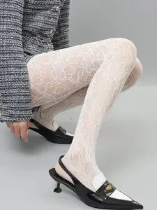 Women's Floral Fishnet Stockings, Transparent Net Socks, Fashionable Design, Thin Underwear Pantyhose, Comfortable Daily Wear, Perfect for Wedding Season, Lingerie