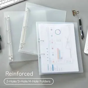 A4 Ring Binder File Folder, Binder Organizer, Durable Metal Design, Transparent Slant Pattern, Ideal for School & Office Organization